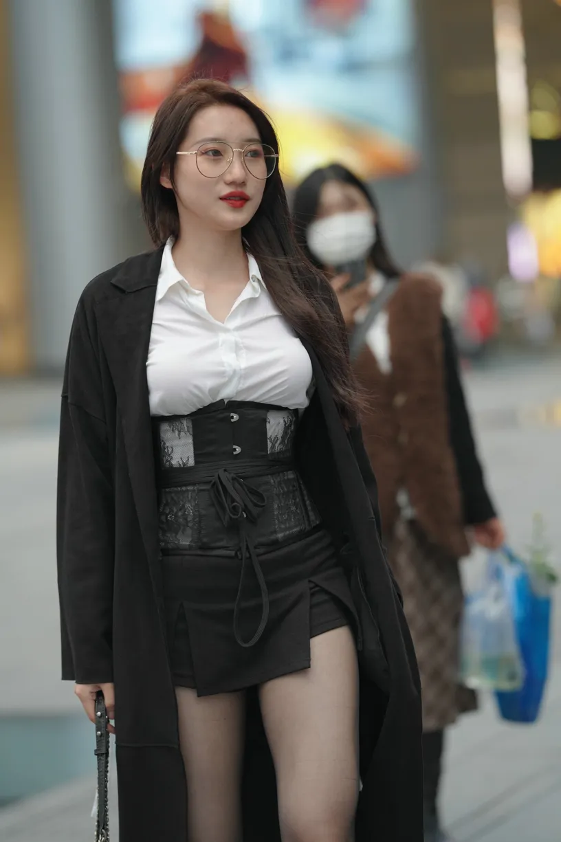 [Mzsock] NO.160 Long legs in black stockings street photography#[105P]-20